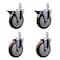 Service Caster 5'' Maroon Polyurethane Wheel Swivel 7/8'' Square Stem Caster Set 2 Brakes, 4PK SCC-SQ20S514-PPUB-MRN-PLB-78-2-S-2 - alternate 1